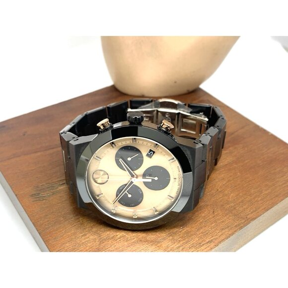 Movado Men's Watch 3600897 Bold Swiss Quartz Chronograph Black Steel 44.5mm - Picture 8 of 14